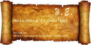 Weiszberg Erzsébet névjegykártya